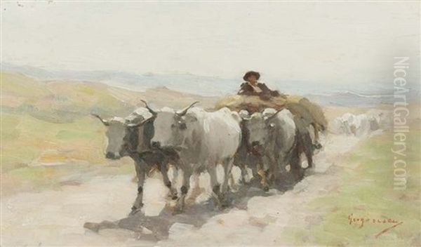 Attelage Aux Boufs Oil Painting by Nicolae Grigorescu