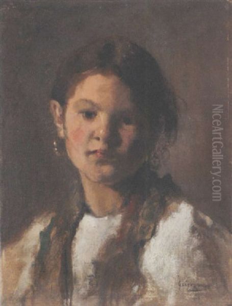 Madchenportrat Oil Painting by Nicolae Grigorescu