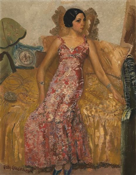 Portrait Of Selma Alexander Oil Painting by Boris Dmitrievich Grigoriev