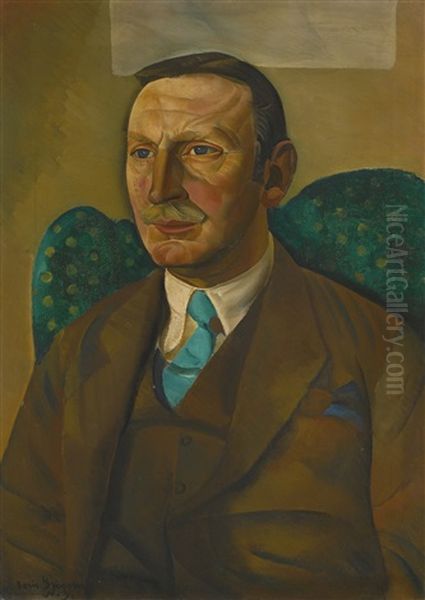 Portrait Of Raymond Henniker-heaton Oil Painting by Boris Dmitrievich Grigoriev