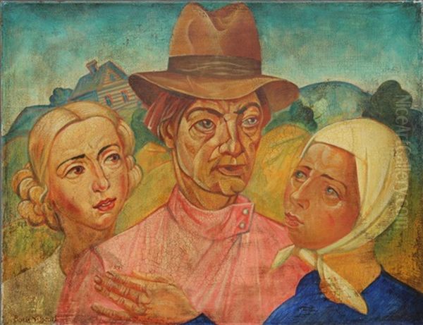 Visages De Russie Oil Painting by Boris Dmitrievich Grigoriev