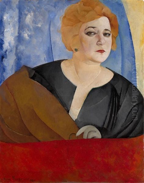 Portrait Of Anna Sergeeva Oil Painting by Boris Dmitrievich Grigoriev