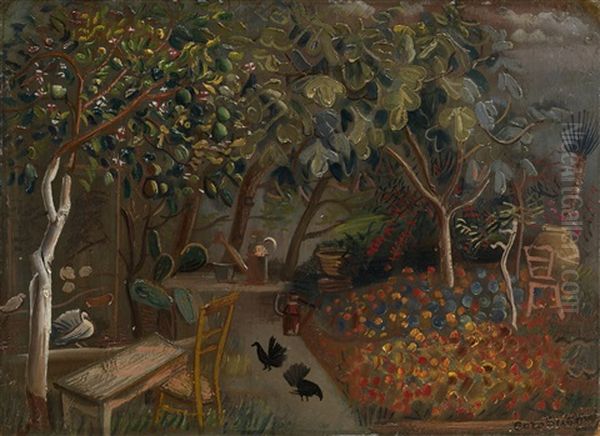 Borisella, The Artist's Villa In Cagnes-sur-mer Oil Painting by Boris Dmitrievich Grigoriev