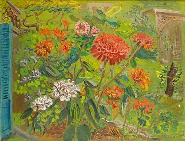 My Garden Oil Painting by Boris Dmitrievich Grigoriev