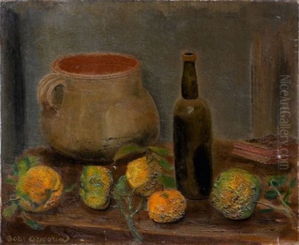 Nature Morte Au Pichet Et Aux Fruits by Boris Dmitrievich Grigoriev