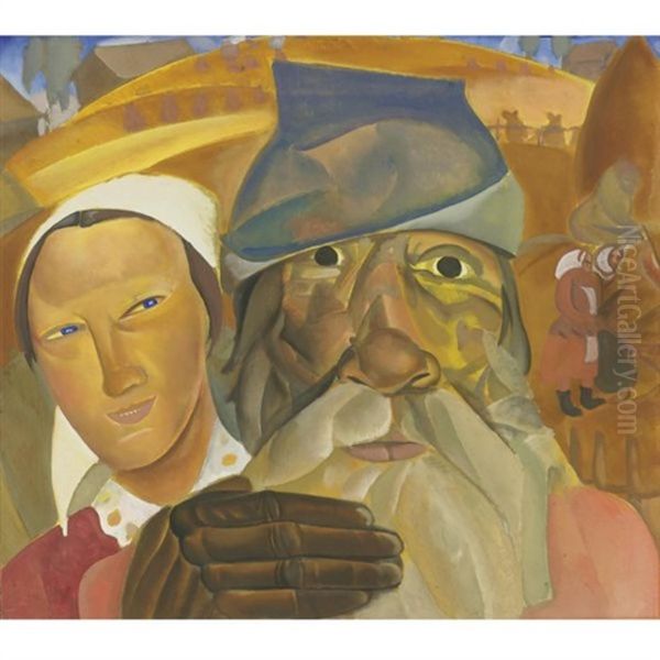 Faces Of Russia Oil Painting by Boris Dmitrievich Grigoriev