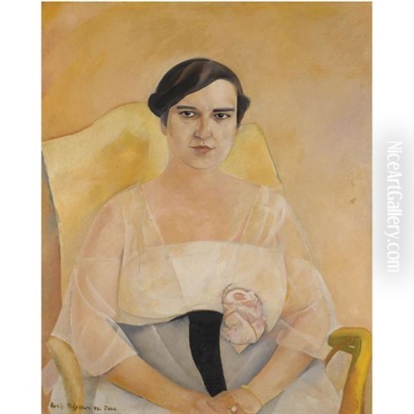 Portrait Of A Lady Oil Painting by Boris Dmitrievich Grigoriev