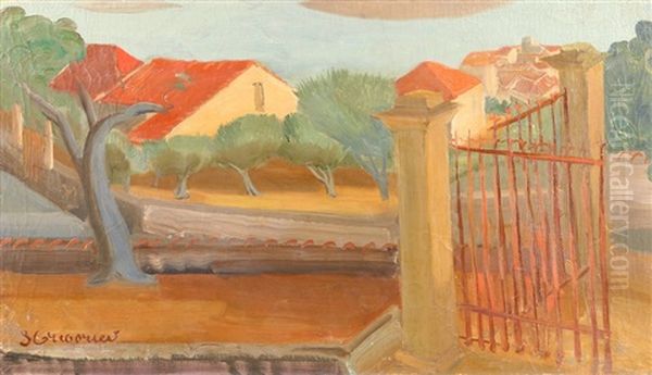 Cagnes-sur-mer Oil Painting by Boris Dmitrievich Grigoriev