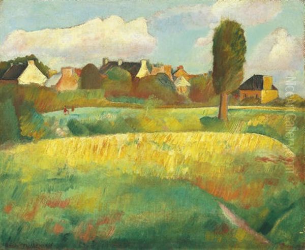 Landscape In Brittany Oil Painting by Boris Dmitrievich Grigoriev