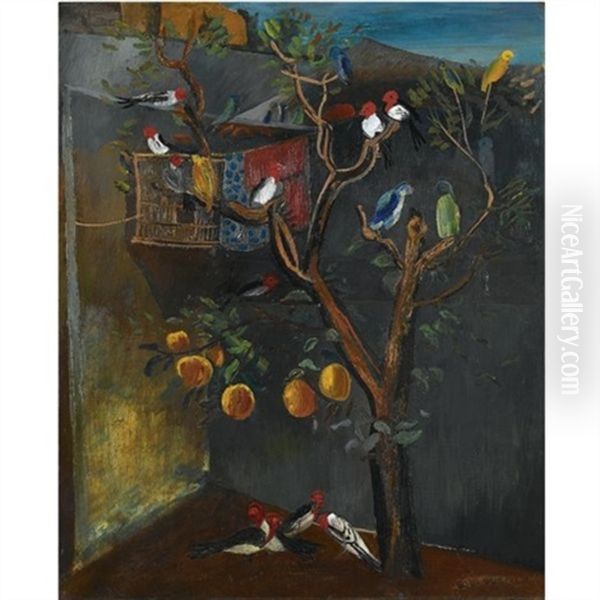 Orange Tree Oil Painting by Boris Dmitrievich Grigoriev