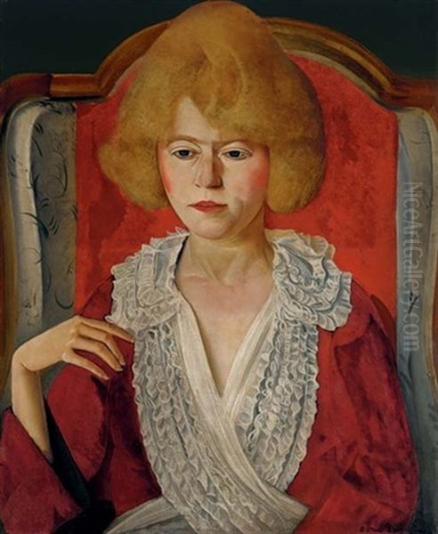 Une Francaise, Portrait Of Mrs. Adeline Harold Pynchon Oil Painting by Boris Dmitrievich Grigoriev