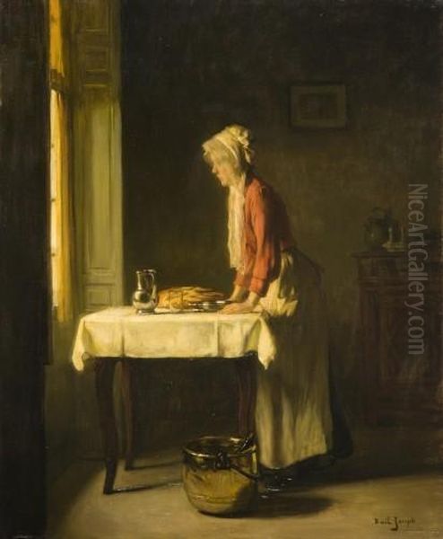 Interieur De Cuisine Oil Painting by Joseph Bail