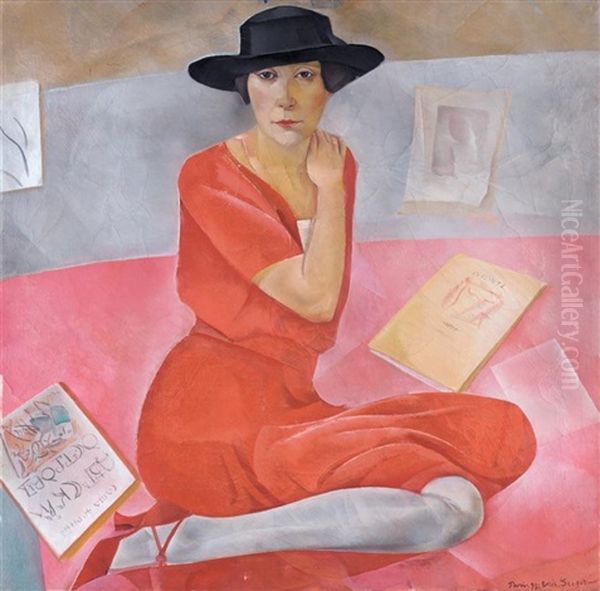 Portrait Of A Lady Oil Painting by Boris Dmitrievich Grigoriev