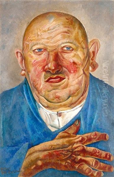 The German Butcher Oil Painting by Boris Dmitrievich Grigoriev