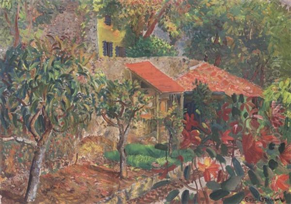 Vibrant Landscape Oil Painting by Boris Dmitrievich Grigoriev