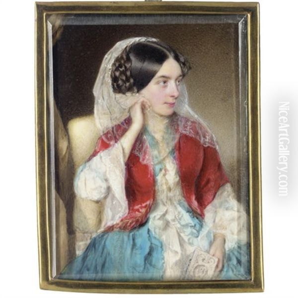 Portrait Of A Lady Oil Painting by Matthias Grilhofer