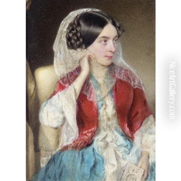 Portrait Of A Lady Oil Painting by Matthias Grilhofer