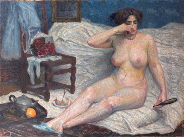 Femme Nue Alanguie Oil Painting by Roger-Maurice Grillon