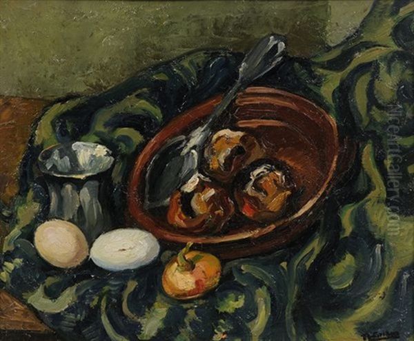 Nature Morte Aux Oeufs Oil Painting by Roger-Maurice Grillon