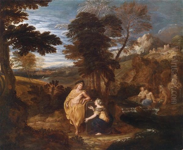 Landschaft Mit Apoll Und Der Cumaischen Sibylle by Giovanni Francesco Grimaldi