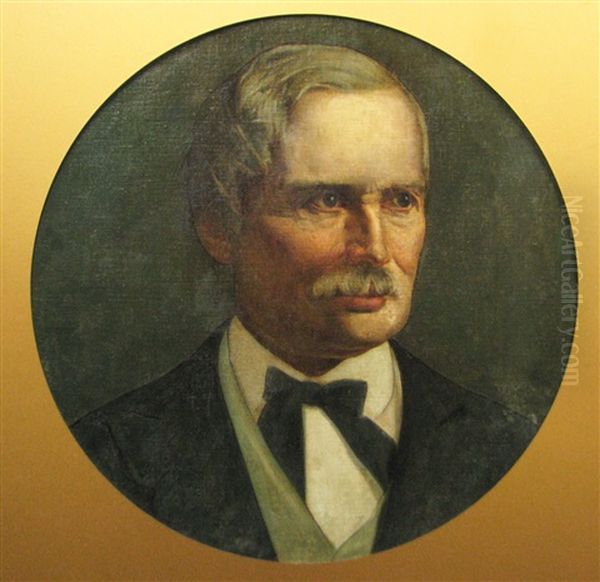 Simion Barnutiu's Portrait Oil Painting by Nicolae Grimani