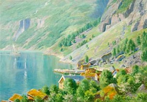 Marak, Geiranger Oil Painting by Johannes Martin Grimelund