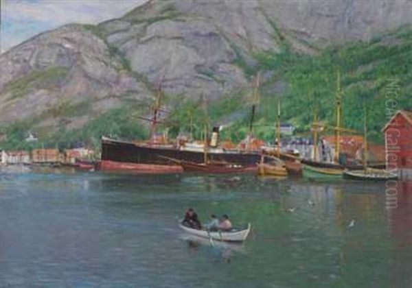 Sandviken, Bergen Oil Painting by Johannes Martin Grimelund