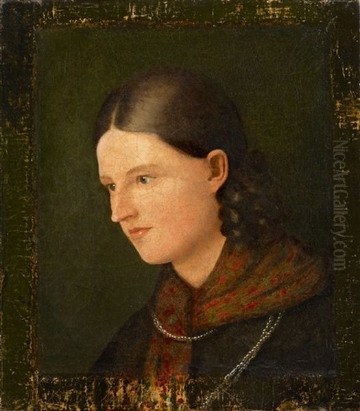 Portait Of Amalie Hassenpflug Oil Painting by Ludwig Emil Grimm