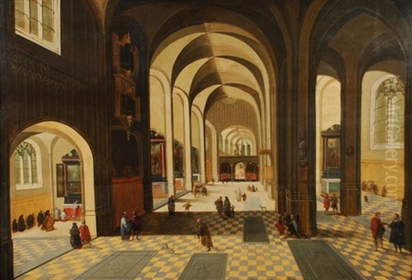 Interieur D'eglise Oil Painting by Abel Grimmer