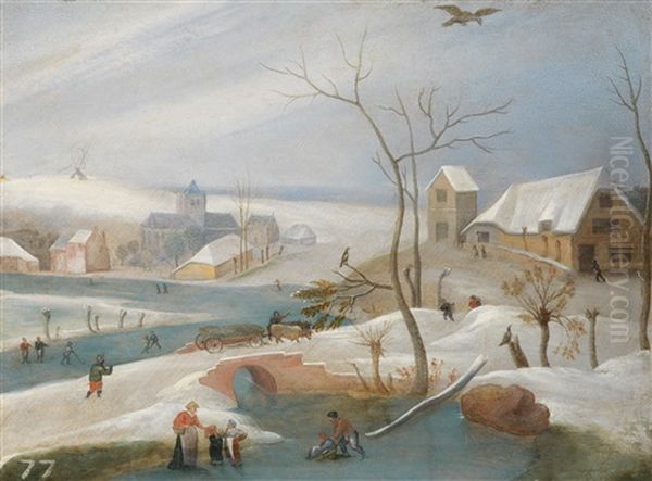 Winterlandschaft Oil Painting by Abel Grimmer