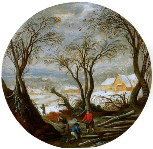 Winterlandschaft Mit Holzfallern Oil Painting by Abel Grimmer