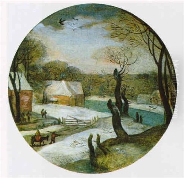 Winterlandschaft Mit Der Flucht Nach Aegypten Oil Painting by Abel Grimmer