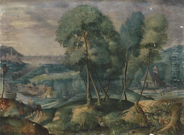 Landschaft Mit Der Heiligen Familie Auf Der Flucht Nach Agypten Oil Painting by Jacob Grimmer