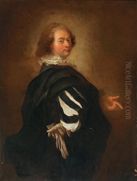 Portrait Of A Gentleman Dressed A La Van Dyck Oil Painting by Alexis Grimou