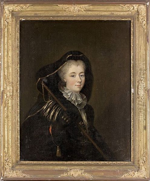 Portrait De Charles-louis, Comte De Manneville (ne En 1690) En Pelerin De Saint Jacques Et Portrait De Son Epouse Charlotte-francoise Auber De Theuville En Costume Venitien (2 Works) Oil Painting by Alexis Grimou