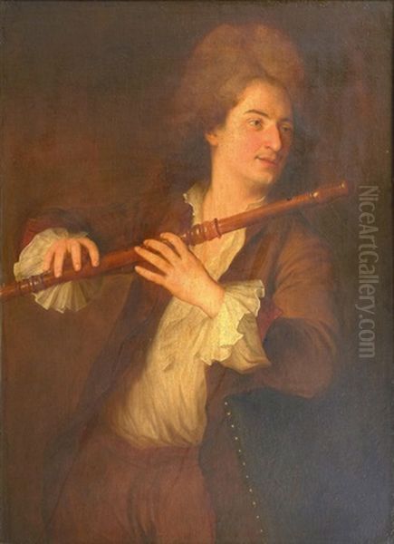 Le Joueur De Flute Oil Painting by Alexis Grimou