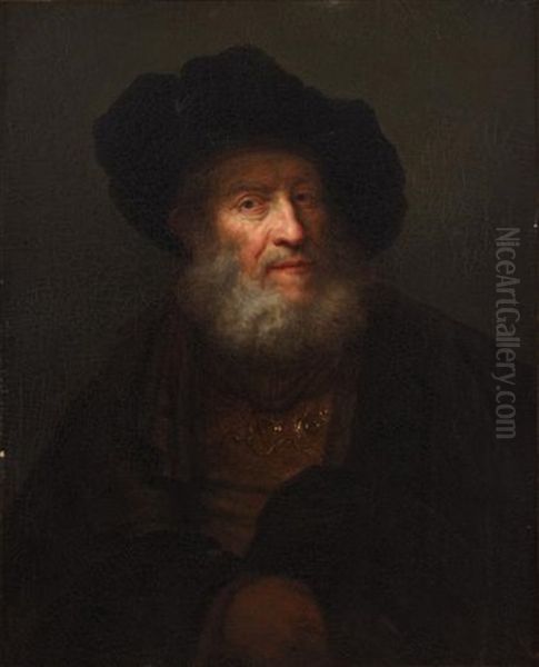 Portrait Of A Rabbi Oil Painting by Alexis Grimou