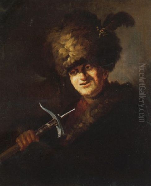 Portrait D'un Soldat Polonais Oil Painting by Alexis Grimou