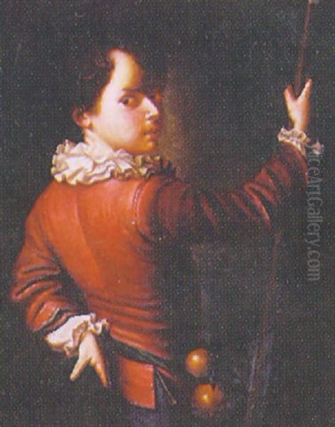 A Young Boy Holding A Staff Oil Painting by Alexis Grimou