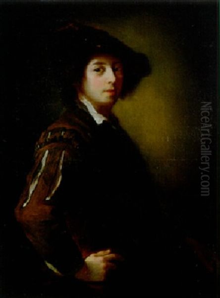 Portrait De Jeune Homme En Costume Dit A L'espagnole Oil Painting by Alexis Grimou