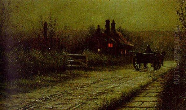 Returning Home At Midnight Oil Painting by Arthur E. Grimshaw