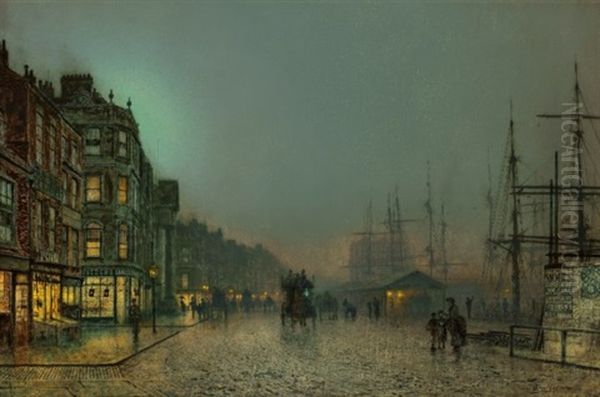 Liverpool Lights Oil Painting by John Atkinson Grimshaw