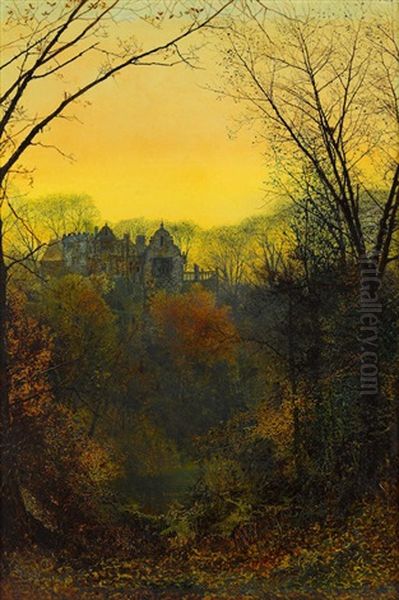 Twilight Oil Painting by John Atkinson Grimshaw