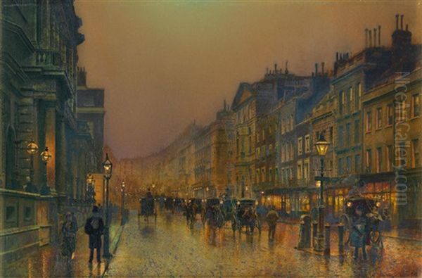 London, St James' Street Oil Painting by John Atkinson Grimshaw