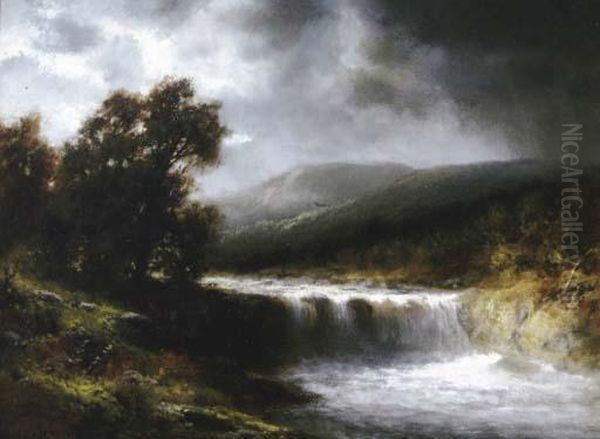 Dappled Light On The Rapids Oil Painting by Thomas Bailey Griffin