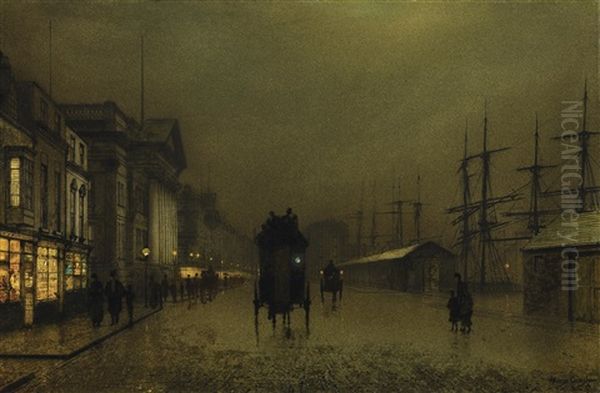 The Docks At Liverpool Oil Painting by John Atkinson Grimshaw