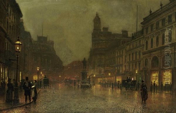 St Ann's Square, Manchester Oil Painting by John Atkinson Grimshaw