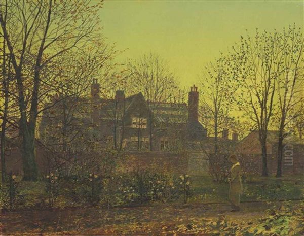 All In The Golden Twilight Oil Painting by John Atkinson Grimshaw