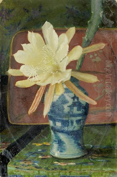 Still Life With A Chinese Blue And White Vase Oil Painting by John Atkinson Grimshaw