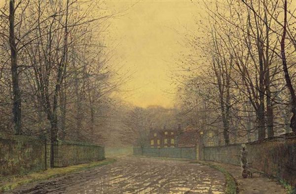 Autumn Evening Oil Painting by John Atkinson Grimshaw